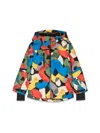 Stella Mccartney Smudge-print Hooded Jacket In Multicolour