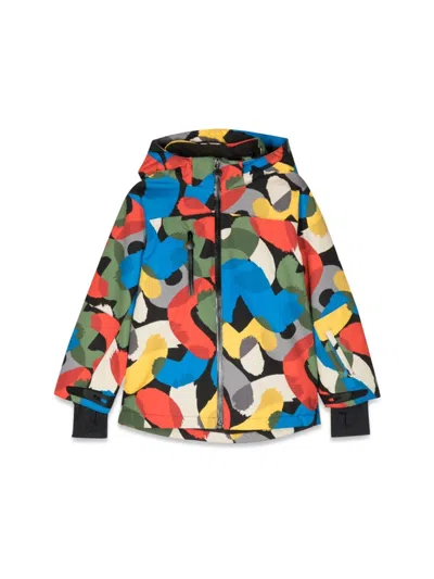 Stella Mccartney Kids' Smudge-print Hooded Jacket In Multicolour