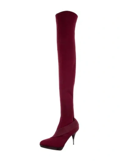 Pre-owned Stella Mccartney Sock Boots In Burgundy