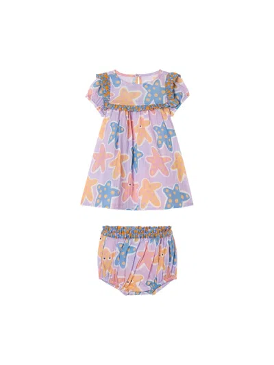 Stella Mccartney Soft Fabric Mini Dress For Baby Girls In Multi
