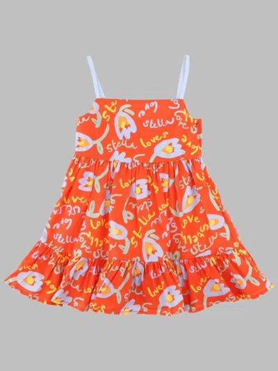 Stella Mccartney Kids'  Soft Fabric Mini Dress For Girls - Spring/summer 2026 In Red