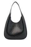 Stella Mccartney Stella Mc Cartney Black Leather Hobo Bag With Logo In Black