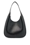 Stella Mccartney Stella Mc Cartney Black Leather Hobo Bag With Logo In Black (black)