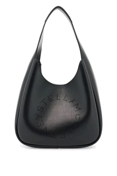 Stella Mccartney Soft Hobo Tote Handbag With Logo Branding In Black