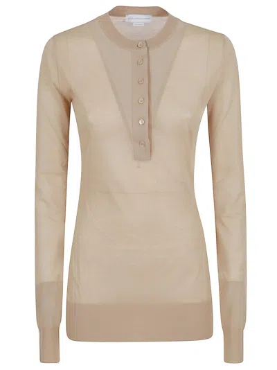 Stella Mccartney Soft Stretch Organic Cotton Blend Cardigan In Sand