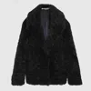 Stella Mccartney Navy Blue Fur Jacket In Blue