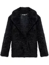 Stella Mccartney Faux-shearling Single-breasted Jacket In Blue
