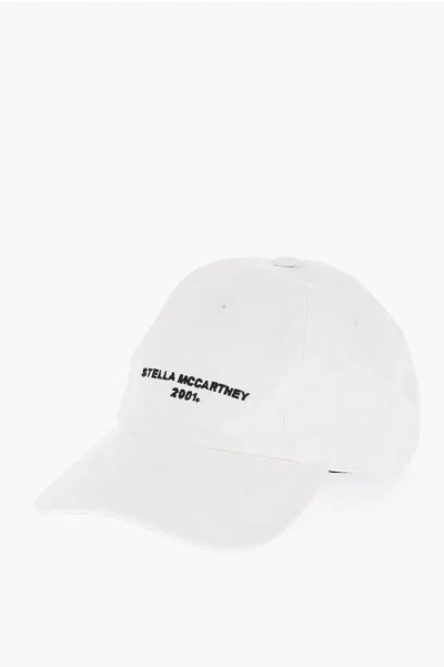 Stella Mccartney Solid Color Cap With Embroidered Logo In White
