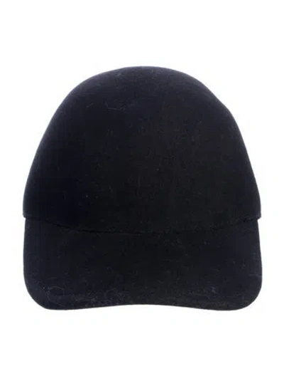 Pre-owned Stella Mccartney Solid Wool Baseball Hat In Black