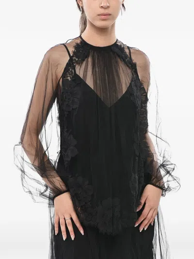Stella Mccartney Sophie Lace-trimmed Tulle Maxi Dress In Animal Print