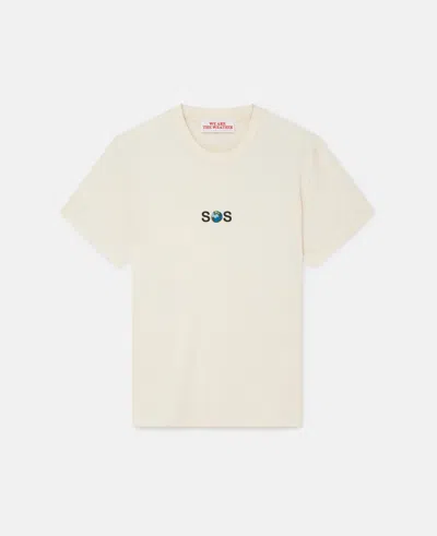Stella Mccartney Sos Embroidered Short-sleeve T-shirt In Neutral