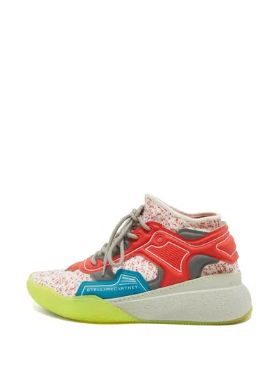 Pre-owned Stella Mccartney Speckled Knit Sneakers In White
