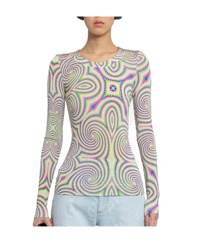 Stella Mccartney Spiral-print Long-sleeved T-shirt In Multicolor