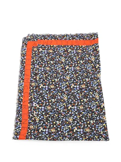 Pre-owned Stella Mccartney Splatter-print Frayed Scarf In Black
