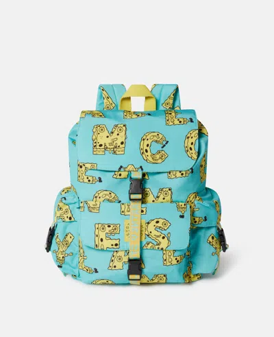 Stella Mccartney Sponge Bob Graphic Backpack In Blue/yellow