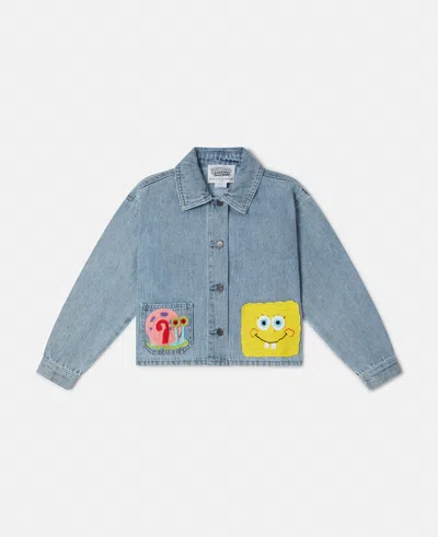 Stella Mccartney Sponge Bob Graphic Denim Jacket In Blue