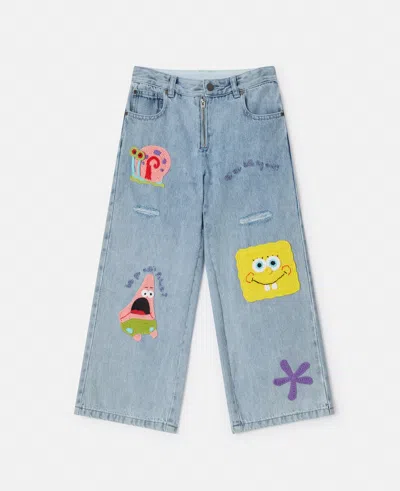 Stella Mccartney Sponge Bob Graphic Denim Jeans In Blue