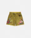 Stella Mccartney Sponge Bob Graphic Denim Shorts In Yellow