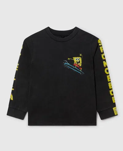 Stella Mccartney Sponge Bob Graphic Long Sleeve T-shirt In Black