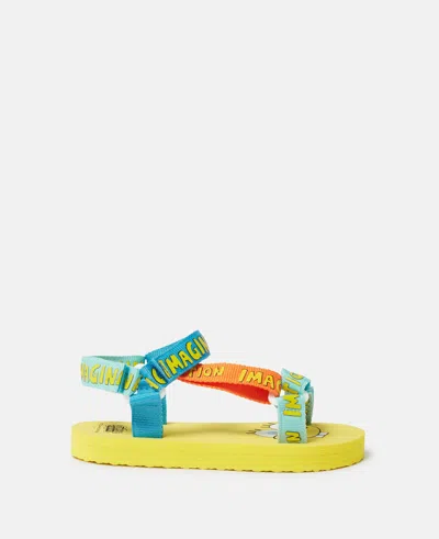 Stella Mccartney Spongebob Print Rubberized Poly Sandals In Yellow