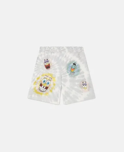 Stella Mccartney Sponge Bob Graphic Tie-dye Shorts In Gray