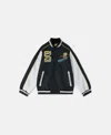 Stella Mccartney Sponge Bob Graphic Varsity Bomber Jacket In Black