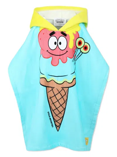Stella Mccartney Kids' Sponge Bob Hooded Towel In Blue