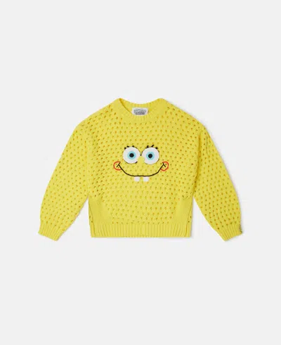 Stella Mccartney Spongebob Graphic Crochet Sweater In Yellow