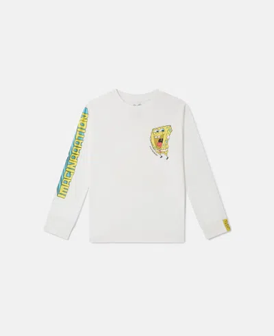 Stella Mccartney Spongebob Graphic Long Sleeve T-shirt In Cream