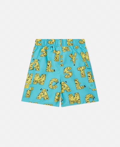 Stella Mccartney Spongebob Graphic Swim Shorts In Blue/yellow