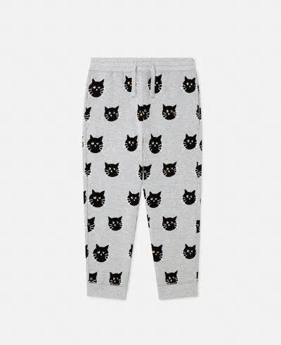 Stella Mccartney Spooky Cat Pattern Joggers In Grey