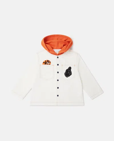 Stella Mccartney Sports Motif Hooded Jacket In White