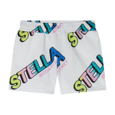 Stella Mccartney Kids' Sports Shorts With Print In White