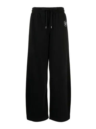 Stella Mccartney Sporty Trousers With Logo Appliqué In Black