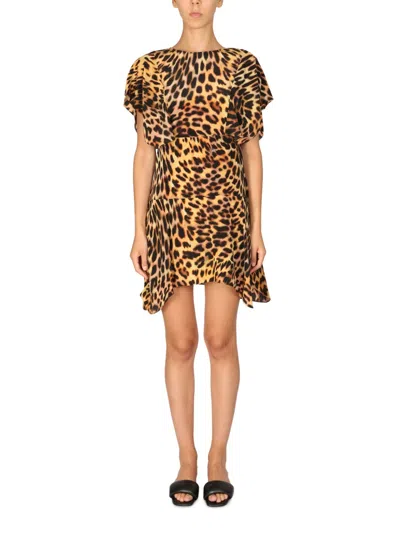 Stella Mccartney Spotted Print Mini Dress In Animal Print