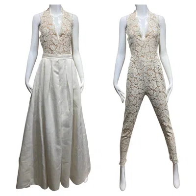 Pre-owned Stella Mccartney Spring 2012 Ivory Lace Jumpsuit With Detachable Skirt In White