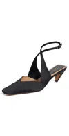 Stella Mccartney Spur Satin Heels Black In Black