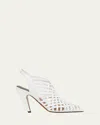 Stella Mccartney Spure Woven Slingback Peep-toe Pumps In Pure White