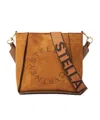 Stella Mccartney Perforated Logo Square Crossbody Bag In Brown