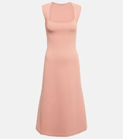 Stella Mccartney Square-neck Midi Dress In Rose