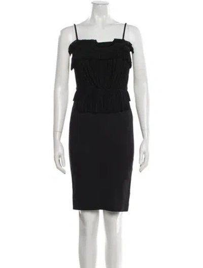Pre-owned Stella Mccartney Square Neckline Knee-length Dress In Black