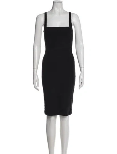 Pre-owned Stella Mccartney Square Neckline Knee-length Dress In Black