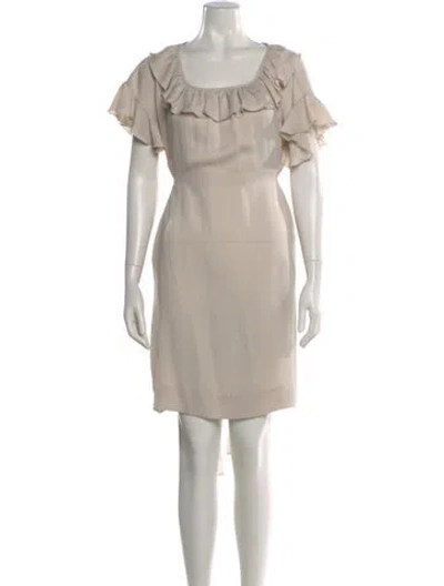 Pre-owned Stella Mccartney Square Neckline Knee-length Dress In Neutral