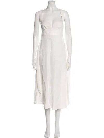 Pre-owned Stella Mccartney Square Neckline Long Dress In White