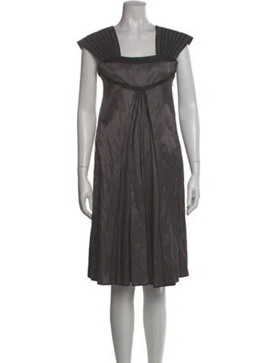 Pre-owned Stella Mccartney Square Neckline Midi Length Dress In Gray