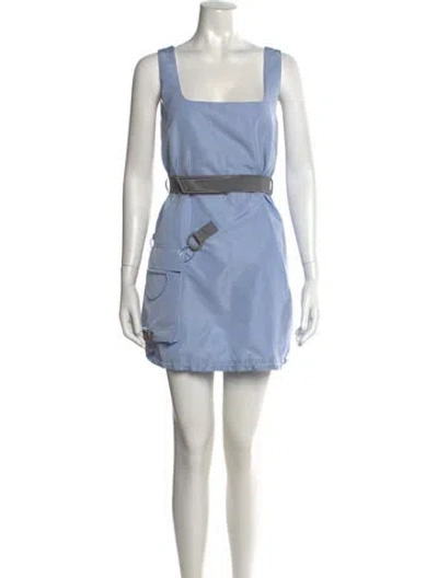 Pre-owned Stella Mccartney Square Neckline Mini Dress In Blue