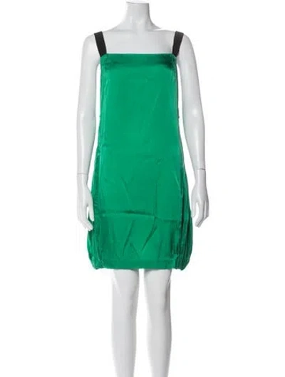 Pre-owned Stella Mccartney Square Neckline Mini Dress In Green