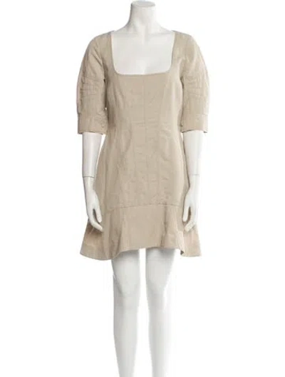 Pre-owned Stella Mccartney Square Neckline Mini Dress In Neutral