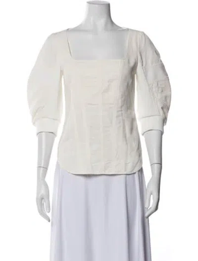 Pre-owned Stella Mccartney Square Neckline Short Sleeve Top In Neutral