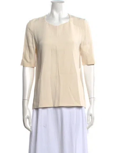Pre-owned Stella Mccartney Square Neckline Short Sleeve Top In Neutrals